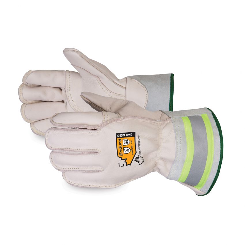 Superior Glove® Endura® 365DLX2KG Kevlar®-Lined A4 Cut Safety Lineman Gloves w/ Reflective Striping
